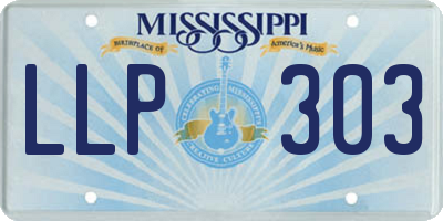MS license plate LLP303