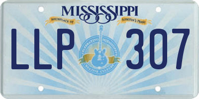 MS license plate LLP307