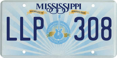 MS license plate LLP308