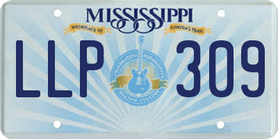 MS license plate LLP309
