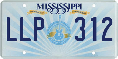 MS license plate LLP312