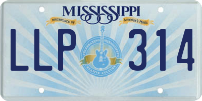MS license plate LLP314