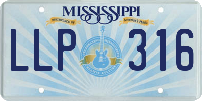 MS license plate LLP316