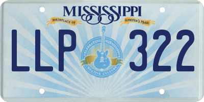 MS license plate LLP322