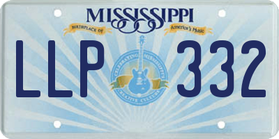 MS license plate LLP332