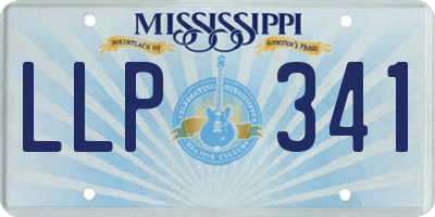 MS license plate LLP341