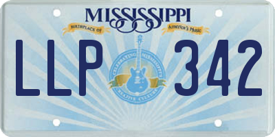 MS license plate LLP342