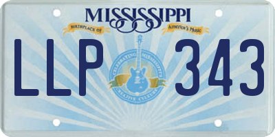 MS license plate LLP343