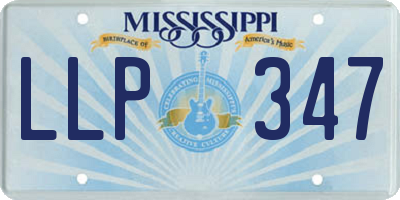 MS license plate LLP347