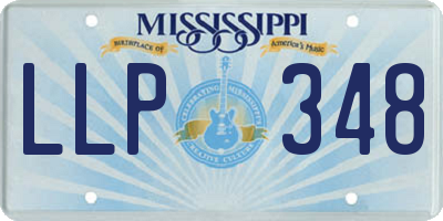 MS license plate LLP348
