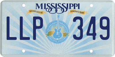 MS license plate LLP349
