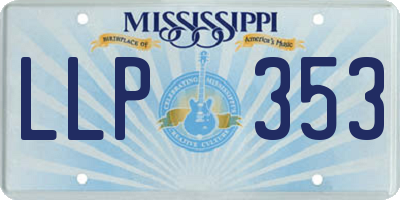 MS license plate LLP353