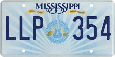 MS license plate LLP354