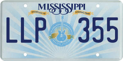 MS license plate LLP355