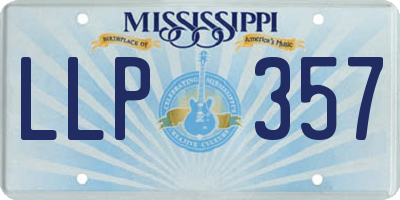 MS license plate LLP357