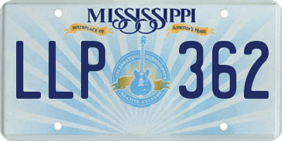 MS license plate LLP362