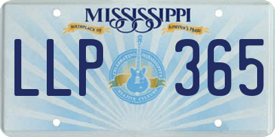 MS license plate LLP365