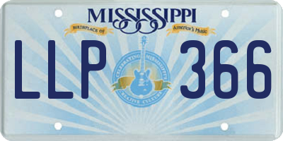 MS license plate LLP366