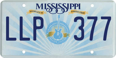 MS license plate LLP377