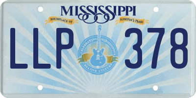 MS license plate LLP378