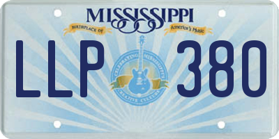 MS license plate LLP380