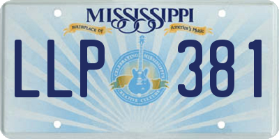 MS license plate LLP381