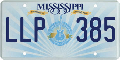 MS license plate LLP385