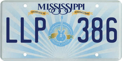 MS license plate LLP386