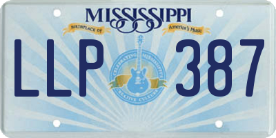 MS license plate LLP387
