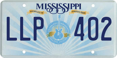MS license plate LLP402