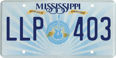 MS license plate LLP403