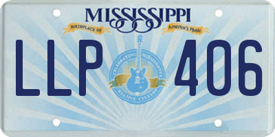 MS license plate LLP406