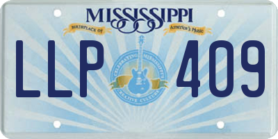 MS license plate LLP409