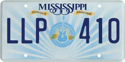 MS license plate LLP410
