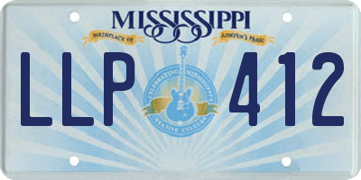 MS license plate LLP412