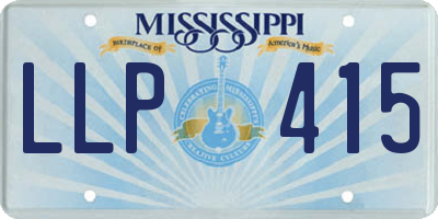 MS license plate LLP415