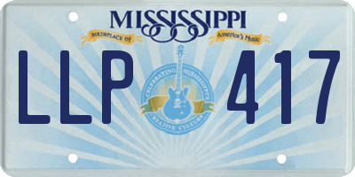 MS license plate LLP417