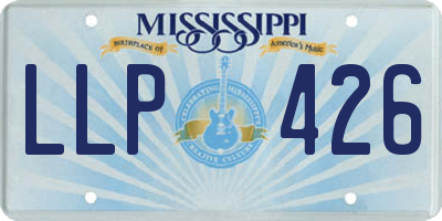MS license plate LLP426