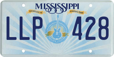 MS license plate LLP428