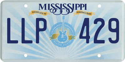 MS license plate LLP429