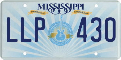 MS license plate LLP430