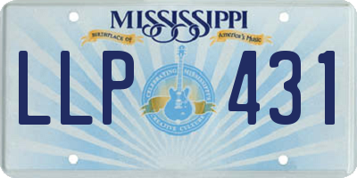 MS license plate LLP431