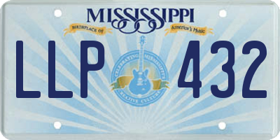MS license plate LLP432
