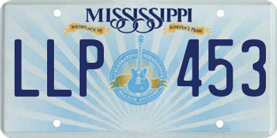 MS license plate LLP453