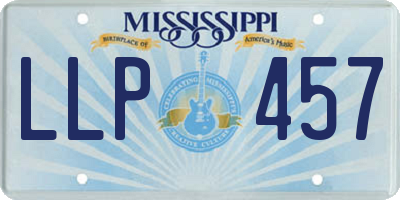 MS license plate LLP457