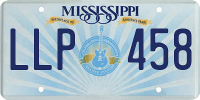MS license plate LLP458