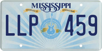 MS license plate LLP459