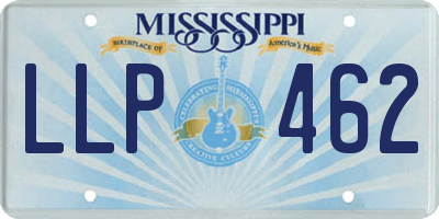 MS license plate LLP462