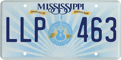 MS license plate LLP463