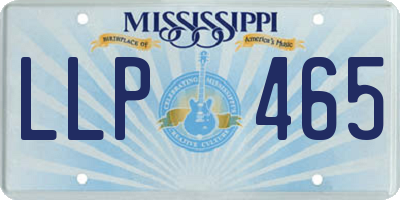 MS license plate LLP465